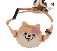 Generico Dog Treat Training Pouch, Silicone Dog Shape Leak-Proof Cat Treat Fanny Pack, Magnetic Closure with Adjustable Belt, Reward Pocket for Walk, Training, Pet Snack Storage for Pet At Home