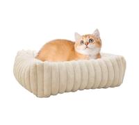 Genérico Dogs Bed, Washable Pet Sofa Cushion, Soft Small Dog Beds, Portable Cat Bed for Indoor Home, Apartment, Car Travel, Camping, Outdoor Floor, 23.62x19.69x6.69 Inches, White and Gray