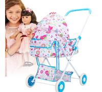 Genérico Doll Stroller | Play Carriage High Chair | High-Strength Frame Nursery Toy For Children's Day Birthday Easter; Realistic Pretend Set, Pink Simulation Furniture