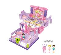 Genérico Dollhoúse Miniature - 7.48 Inches Mini Dollhoúse Playset | Pretend Play Building Playset Toys - Miniature House Build It Yourself for Adults, Colourful Surprise Castle Kit with Figures Keys