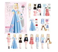 Genérico Dolls Magnetic Dress Up - Girls DIY Fashion Princess Dollys, Fingen and Play Travel Playset Toy | 3.94x5.71 Pulgadas, Magnéticos Portátiles Sin Rebabas para Niñas Cumpleaños De Navidad Re