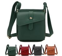 Genérico Dollver Crossbody Purse, Unique Design Crossbody Leather Bag, Multi-Pocket Shoulder Bag with Adjustable Strap (Green)