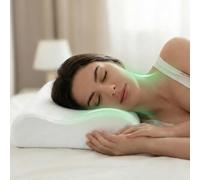 Genérico Don Koala Almohada Cervical Viscoelástica con Memory Foam, Blanco, 50x30x10/7 cm, Soporte Ergonómico para Cuello, Funda Extraíble Lavable, Talla S