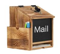 Genérico Donation Box, 6.69 Inches Tip Drop Ballot Collection Box for Fundraisers, Wall Mounted Holder with Secure Lock, Suggestion Organizer for Church School Office Hospital Workplace Public Space