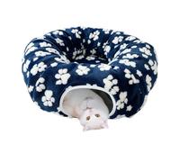 Genérico Donut Cat Bed 60cm Soft Foldable Warm Pet Tunnel with Toy Ball | Donut-shaped Bed With Attached Tunnel And Play Ball For Cats And Small Dogs. Great For Lounging, Hiding, And Indoor Play