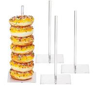 Genérico Donut Stand - 11.81x4.53x4.53inches 4 Pieces Donut Tower Stand, Clear Display Display Tower For Bagel Snack Serving Table Buffet Birthday Christmas Wedding Baby Shower Thanksgiving