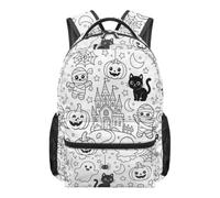 Genérico Doodle Backpack - Halloween Coloring Design | Kids School Bag