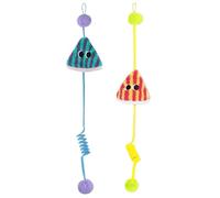 Genérico Door Frame Cat Toy - Stretchable Elastic Rope Game, Hanging Ball Spring Squeaky Paper Teaser, Interactive Feline Exercise Entertainment Accessory For Mental Stimulation Puppy Kitten Breed