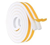 Genérico Door Insulation Strip 16FT, Adhesive Foam Weather Stripping Tape, Waterproof Soundproof Draft Stopper for Doors Basement Car Floor Frame Shower Gaps and Seals 15x15cm