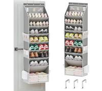 Genérico Door Shoe Organizer, Over The Door Organizers, Storage Holder for Utility Room, 8 Layer Behind Organizer for 16-24 Shoes, Bathroom Bedroom Dorm RV Classroom Entryway
