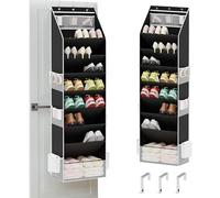 Genérico Door Shoe Organizer, Over The Door Organizers, Storage Holder for Utility Room, 8 Layer Behind Organizer for 16-24 Shoes, Bathroom Bedroom Dorm RV Classroom Entryway