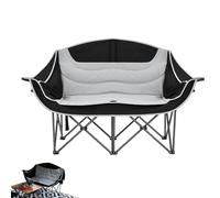 Genérico Doppelsitz Campingstuhl - 92 x 2 Tragbarer Zusammenklappbarer Hochbelastbarer Outdoor Hocker | Tragbare Campingcouch,Für Konzert Picknick Stadion Familienparty BBQ Grill Zuschauer Baseball