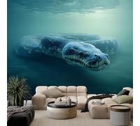 Genérico dormitorio papel pintado panorámico animal fantasía submarino Python gigante póster, papel pintado no tejido de pared, color gris azul claro para salón, sofá TV fondo decoración de pared, 250