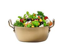 Genérico Double Ear Stainless Steel Bowl - Kids French Fry Bowl, Gold Tableware | Dessert Soup Cereal Bowls with Handle, Durable Household Tableware for Family Meals and Snacks