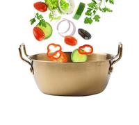 Genérico Double Ear Stainless Steel Bowl - Kids French Fry Bowl, Gold Tableware | Dessert Soup Cereal Bowls with Handle, Durable Household Tableware for Family Meals and Snacks