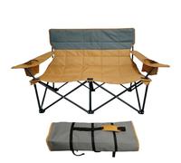 Genérico Double Folding Camping Chair, Two Person Portable Lounge, Breathable Stable Chaise, Lightweight Love Seat for Patio, Backyard, Lawn, Pool, Camping, Balcony, 35.43x22.44x27.56 Inch