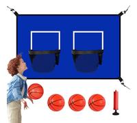 Genérico Double Hoop Trampoline Basketball Set - Twice The Fun | Universal Waterproof Sun-Proof Outdoor Toy | For Kids Trampolines, Easy Install Durable Weather-Resistant Encourages Active Play