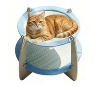 Genérico Double Layer Rattan Cat Bed - Wooden Off Ground Hammock, Breathable Mesh All Season Nest | Scratch Resistant Washable Removable Beds, Medium Large Cats Kitten Home Balcony Living Room