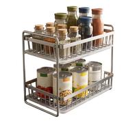 Genérico Double Layer Stainless Steel Dish Drying Rack - 201 Stainless Steel PP Tray 33.5x26.5x21cm Multi Tier Countertop Organizer Rust Proof Moisture Resistant No Drill Kitchen Bedroom Storage Rack