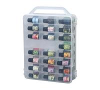 Genérico Double Layer Storage Box - 46 Compartment 36.5 Cm Transparent Organizer Case | Portable Double Sided Cosmetic Holder, Dustproof Nail Tool Container For Home Office Supplies