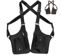 Genérico Double Shoulder Armpit Bag for Men, Shoulder Purse Holster Bag with Double Shoulder Strap, Multi-Pocket Anti-Theft Bag (Black)