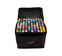 Genérico Double Tip Markers Set - Colouring Pens, Sketching Permanent Art Set | Creative Graphic Art Pens For Adults, Drawing Markers Pen, Fine And Brush Tip With Carrying Case For Coloring, Journal