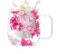 Genérico Double Walled Glass Cups Dried Flower Glass Coffee Mugs