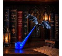 Generico Dragon Bookshelf Nook Light, 3D Printed Fire-Breathing Fantasy Shelf Decor | Flying Dragon Design | Red or Blue Flame | Book Lover Gift | Halloween Shelf Display