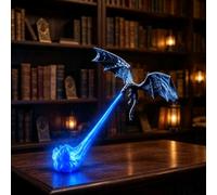 Genérico Dragon Bookshelf Nook Light,3D Printed Fire-Breathing Fantasy Shelf Decor,Red Blue Flame Flying Dragon Design,for Home Office LivingRoom Bedroom Ornament,Gothic Library Collector Gift