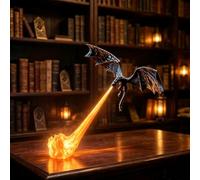 Genérico Dragon Bookshelf Nook Light,3D Printed Fire-Breathing Fantasy Shelf Decor,Red Blue Flame Flying Dragon Design,for Home Office LivingRoom Bedroom Ornament,Gothic Library Collector Gift