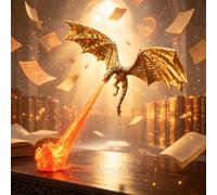 Genérico Dragon Bookshelf Nook Light, Fire Breathing Dragon Book Nook (#1,9.8 * 11.4in)