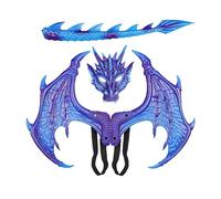 Genérico Dragon Costume - Kids Halloween Dragon Wings Tail Costume Set, Funny Cosplay Outfit For Carnival School Theater Masquerade Party Stage Performance Dress Up Role Play Event Wear
