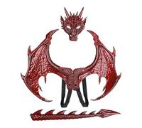 Genérico Dragon Costume - Kids Halloween Dragon Wings Tail Costume Set, Funny Cosplay Outfit For Carnival School Theater Masquerade Party Stage Performance Dress Up Role Play Event Wear