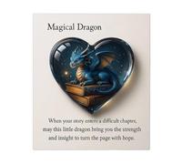 Genérico Dragon Heart Keepsake - 1.77 Inch Acrylic Pocket Collectible | Decorative Memory Gift Card Set - Small sentimental souvenir for teen girls mothers and meaningful desk display