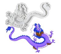 Generico Dragon Molds for Resin - Silicona 17,8 x 11,6 x 1,5 cm | 3D Dragon Fondant Cake Mold | Moldes de estilo chino Flying Dragons Mold for DIY Cake Fondant Cookie Decoration