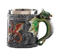 Genérico Dragon Mug, 15oz Gothic Drinking Cup with Resin & 304 Stainless Steel, Medieval Coffee Tea Wine Mug, Collectible Household Beer Drinking Container