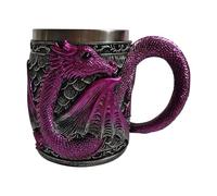 Genérico Dragon Mug, 400ml Beer Tankard, Resin Stainless Steel Cup, Fantasy Themed Drinkware, Decorative Collectors Item for Theme Parties, Display, Reading Time, Study Breaks, 6.02x4.53 inches
