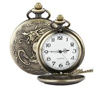 Genérico Dragon Pocket Watch - Retro Fob Watches, Dragon Pocket Watch Classic Retro Antique Collector, Animal Design Decorative Movement Pocketwatches with Chain Costume Accessory For Men and Women