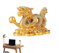 Genérico Dragon Statue - Resin 11x7x6cm | Chinese Coin Dragon Cornucopia Figurine, Dragons Statue Ornament | Wealth Attraction Home Office Decor Good Luck Gift Use