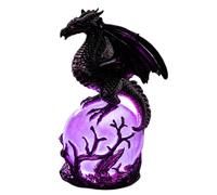 Genérico Dragon Statue - Resin Material 12cm Gothic Dragon Orb Lamp - Decorative Ambient Bedside Light For Fantasy Decor - For Bedroom Shelf Desk and Gothic Room Decoration