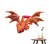 Genérico Dragon Toys, 3D Printed Articulated Flying Dragon Model with Movable Joints, Creative Crafts & Executive Desk Fidget Toys for Home & Office, Red Gold, Black Red, Black Purple, Blue Silver
