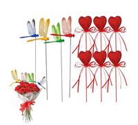 Genérico Dragonfly Stakes,Garden Landscaping Decoration - Heart Shape Flower Bouquet Picks - for Gardeners Indoor Outdoor DIY Landscapers Pathway Lawn Yard Backyard Balcony Birthday Holiday