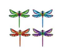 Genérico Dragonfly Wall Art, Metal Butterfly Decor, Foldable Design with Colorful Feature, Realistic Style with Outdoor Detail, Home Accessory, Patio Decoration 7.87x6.8 Inches for Garden Balcony