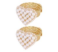 Genérico Drapery Holders - Vintage Heart Pearl Decorative Flexible Curtain Tieback Hooks, Elegant Metal Drapery Clips | Curtain Holders for Bedroom Living Room Cafe Bathroom Hotel Office Use