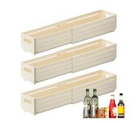 Genérico Drawer Organizer Basket - 3pcs Telescoping Design, Adjustable Length, Durable Material, Space-Saving Build | Snack storage, toy organization, underwear sorting, seasoning jar arrangement