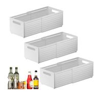 Genérico Drawer Organizer Basket - ABS 3pcs Telescopic Clothes Box Organizer Bins | Telescoping Storage Container For Kitchen Dining Living Room Bedroom Bathroom Home Organization Easy Access