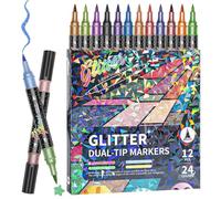 Genérico Drawing Markers - Double-Tip Non-Bleed Coloring Pens for Kids, Durable Marker Set for Crafting | Classroom Home Kindergarten Journaling Scrapbooking Sketching Illustrations Doodling