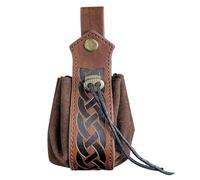 Genérico Drawstring Pouch - Small Leather Pouch | Leather Coin Purse | Small Leather Drawstring Pouch Coin Bag | Retro Coin Purse | Foraging Bag | Money Pouch | Vintage Belt Pouch For Daily and Cos