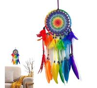Genérico Dream Catcher for Wall, Rainbow Feather Dream Catcher, Handmade Dream Catchers, Decorative Wall Ornament, Multipurpose Dream Catcher, Living Room Decor Pp, Feather, Polyester 44g