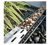 Genérico Drenaje de Zanja Duradero para Patio, Kit de Drenaje de Canal de Acero Inoxidable para gestión de Agua en Exteriores e Interiores (H4*W6.5CM/H1.57*W2.56IN)